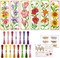 6-Set Flower Cross Stitch Bookmark Kit – Beginner-Friendly DIY Stamped Embroidery Kit with Felt Backing, Thread & Instructions for Adults
